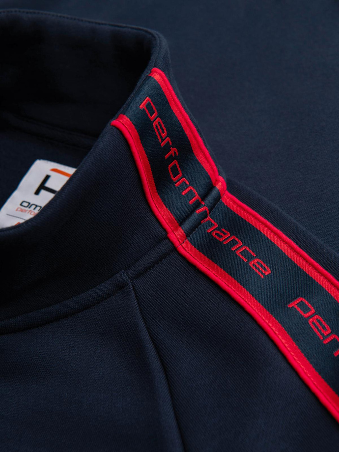 Pánská mikina s rozepínáním a vysokým límcem - tmavě modrá V3 OM-SSZP-0224