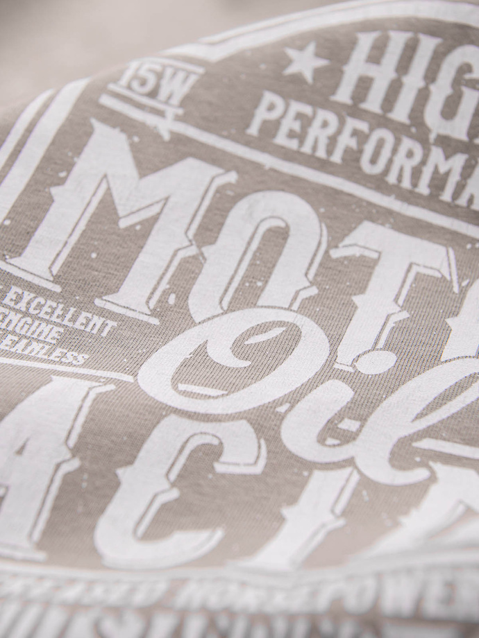 Tricou bărbătesc imprimat stil motocicletă - cenușă V3 OM-TSPT-0125