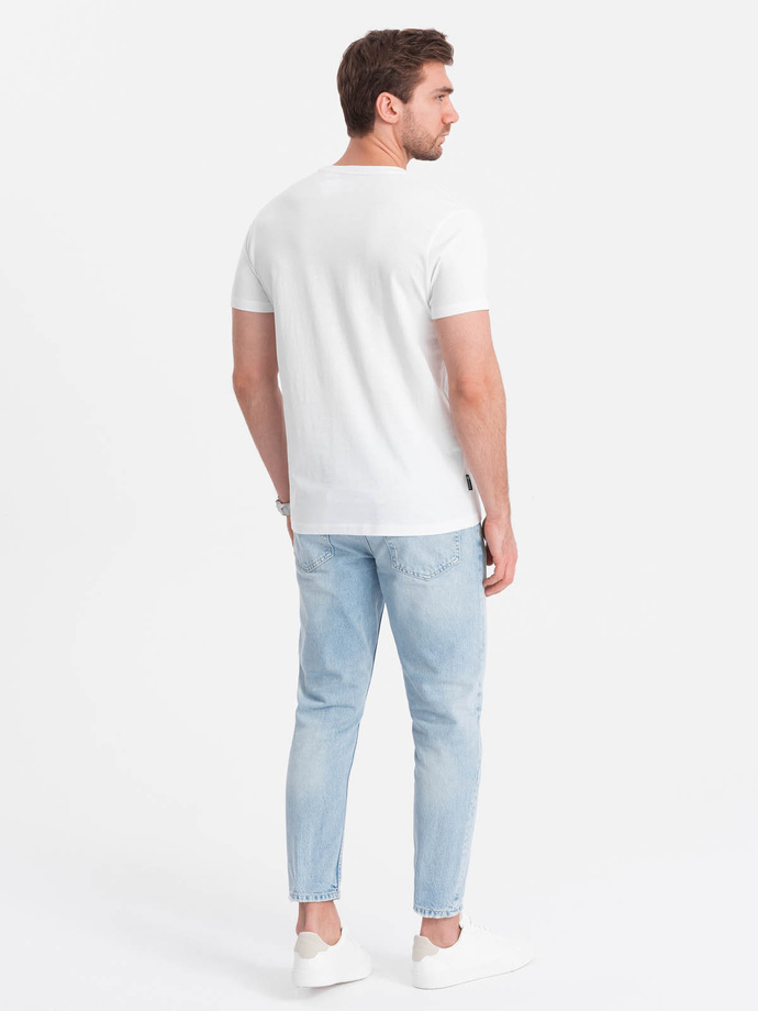 Tricou bărbătesc din bumbac imprimat California - alb V1 OM-TSPT-0128