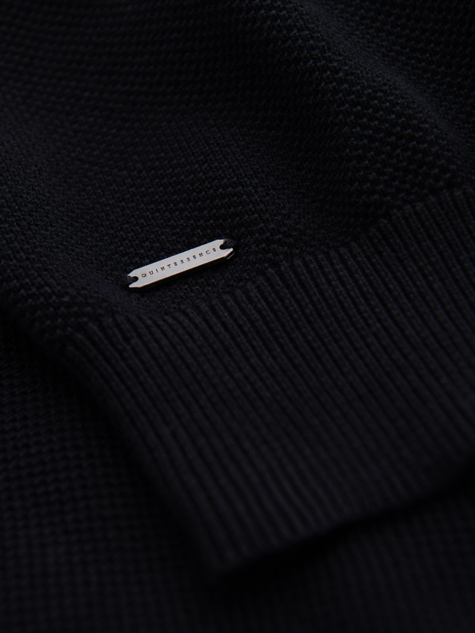 Pánske bavlnené polo tričko zo štruktúrovaného úpletu - čierne V5 OM-POSS-0117