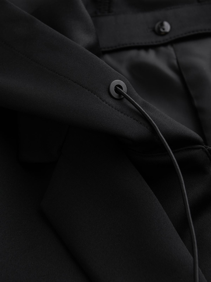 Pánská bunda s odnímatelnou podšívkou a kapucí - černá V1 OM-BLZB-0126