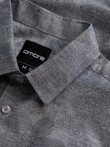 Cămașă bărbătească clasică din flanelă de bumbac cu carouri - gri V3 OM-SHCS-0157