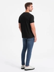 Tricou clasic din bumbac pentru bărbați BASIC - negru V1 OM-TSBS-0146