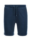 Men's knit shorts with elastic waistband - navy blue V1 OM-SRCS-0107