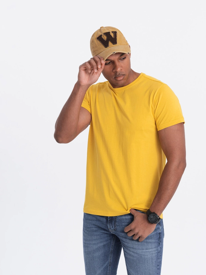 BASIC men's classic cotton t-shirt - mustard V8 OM-TSBS-0146