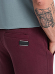 Men's pre-knee BASIC sweat shorts - maroon V3 OM-SRBS-0149