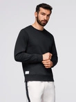 BASIC men's sweatshirt with round neckline - black V5 OM-SSBN-0175