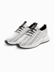 Men's mesh slip-on sneakers shoes - white V7 OM-FOKS-0117