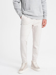 Pantaloni de trening cu talie elastică pentru bărbați cu cusături - alb V4 OM-PASK-0142