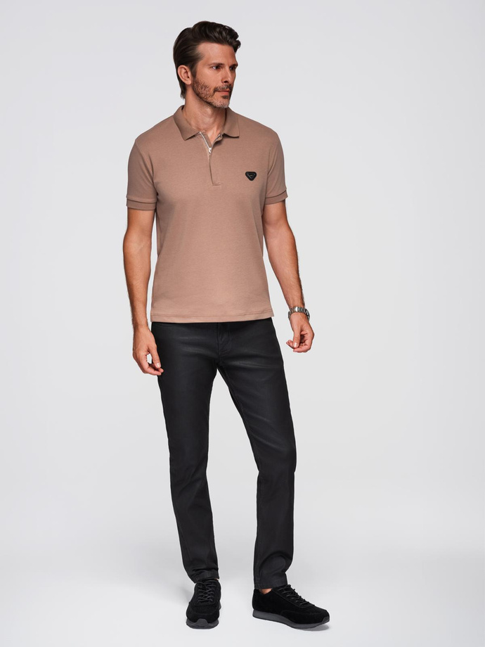 Tricou polo din tricot Pique - ecrue V7 S1746