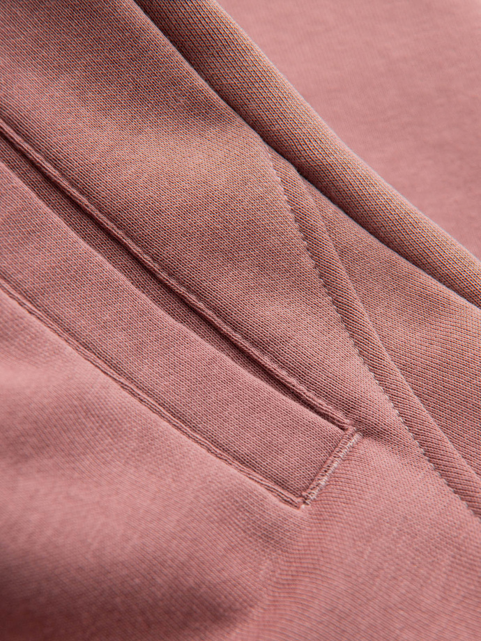 Pánské bavlněné tepláky BASIC jogger - tmavě růžové V4 OM-PABS-0174