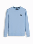 Men's non-stretch sweatshirt with metal pin - blue V3 OM-SSNZ-0136
