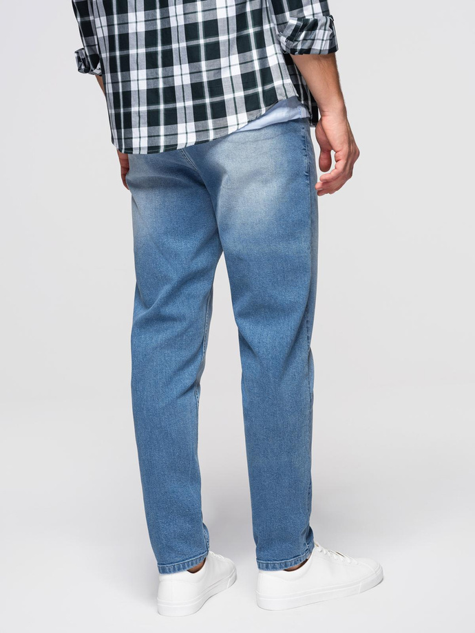 Pantaloni din denim pentru bărbați CARROT cu frecare - albastru deschis V1 OM-PADP-0253