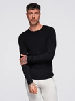 Classic men's sweater with round neckline - black V2 OM-SWBS-0106