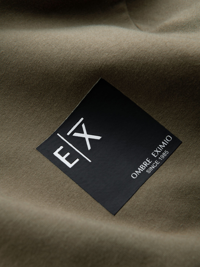 Hanorac kangaroo pentru bărbați cu logo - olive V4 OM-SSNZ-0162
