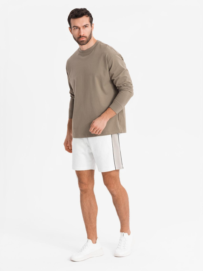 Pantaloni scurți de trening pentru bărbați RELAXED FIT stil athleisure - turcoaz V1 OM-SRWS-0122