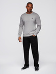 Men's classic round neck sweatshirt - grey V4 OM-SSNZ-0243