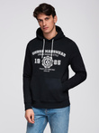 Men's hooded sweatshirt with graphics - black V3 B1714