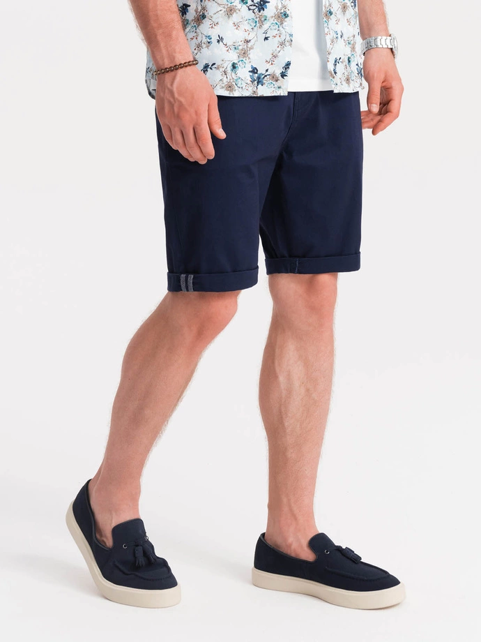 Men's chino shorts - navy blue V2 W243