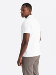 Men's polo shirt with zippered collar - white V1 OM-POSS-0132