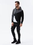 Men's hoodie - dark grey/black B1050