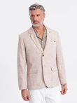 Blazer bărbătesc REGULAR cu in - bej deschis V2 OM-BLZB-0128