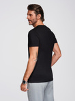 Tricou bărbătesc V-NECK cu elastan - negru V3 OM-TSCT-0106