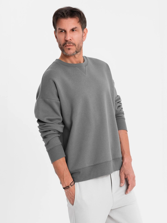 Unisex klasická mikina s okrúhlym výstrihom - sivá V18 OU-SNBC-0104