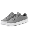 Men's eco leather sneakers shoes with thick sole - grey V4 OM-FOSL-0166