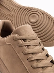 Pantofi unisex casual bărbătești eco nubuc - maro deschis V1 OM-FOCS-0151
