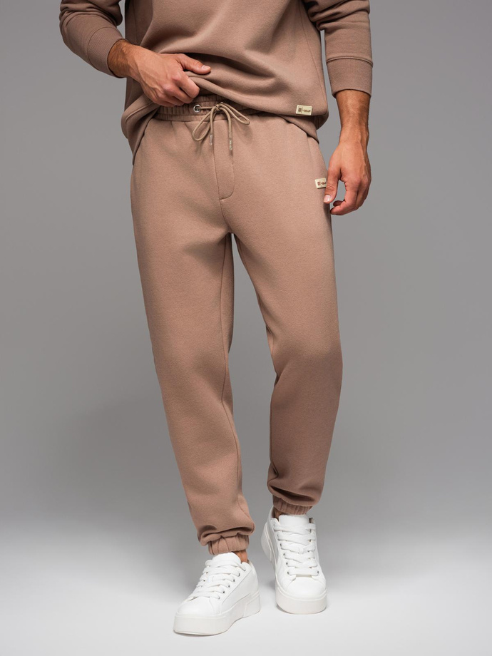 Set trening UNISEX în stil athleisure cu pantaloni și hanorac - maro V16 Z109