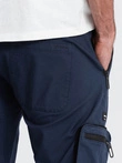 Men's JOGGER pants with zippered cargo pockets - navy blue V5 OM-PAJO-0135