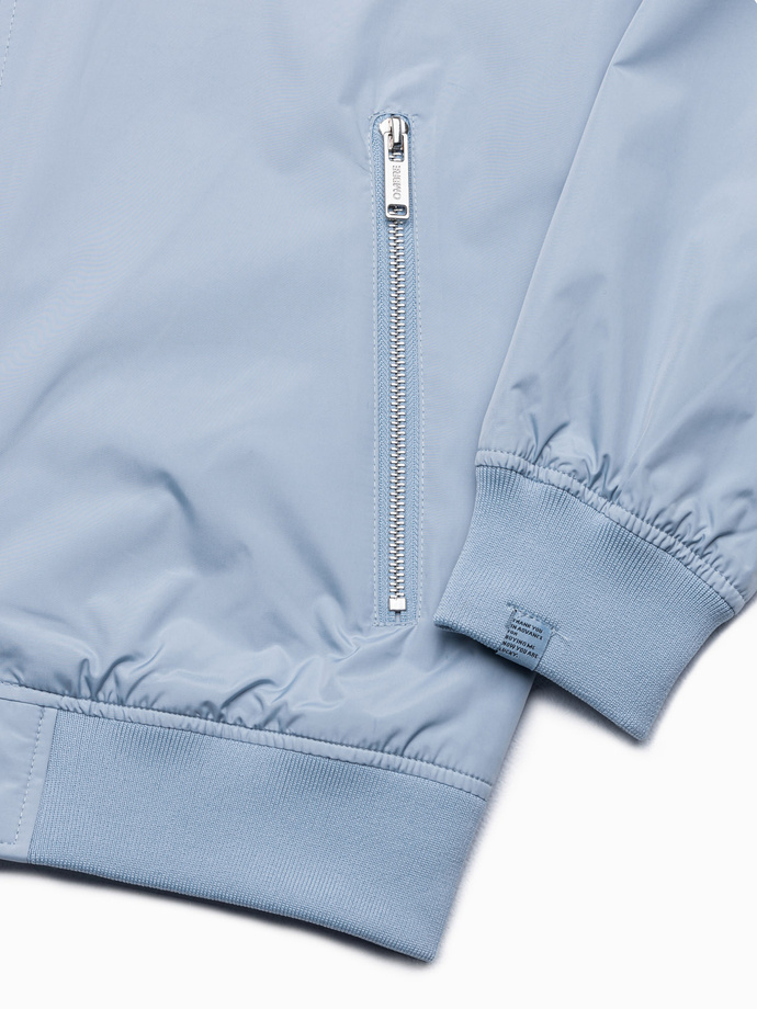 Men's mid-season bomber jacket - light blue C439