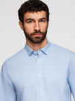 Classic men's cotton REGULAR shirt - blue V1 K699