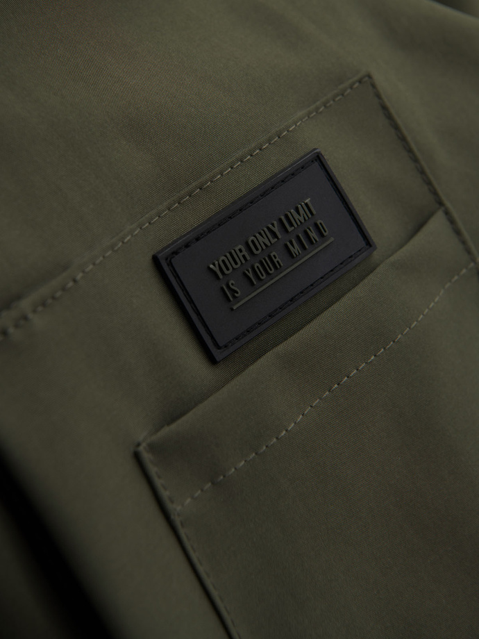 Men's functional transitional jacket with hood - olive V2 OM-JANP-0225