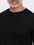 BASIC men's longsleeve with round neckline - black V1 OM-LSBL-0106