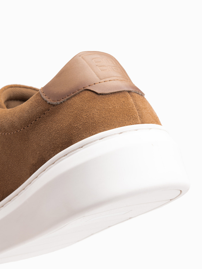 Classic men's soft suede sneaker shoes - light brown V1 OM-FOCS-0163