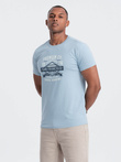 San Francisco men's printed cotton t-shirt - blue V1 OM-TSPT-0120
