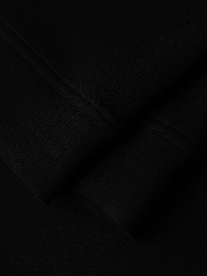 Pantaloni de trening pentru bărbați cu picioare canelate și imprimeu cauciucat - negru V1 OM-PASK-0223