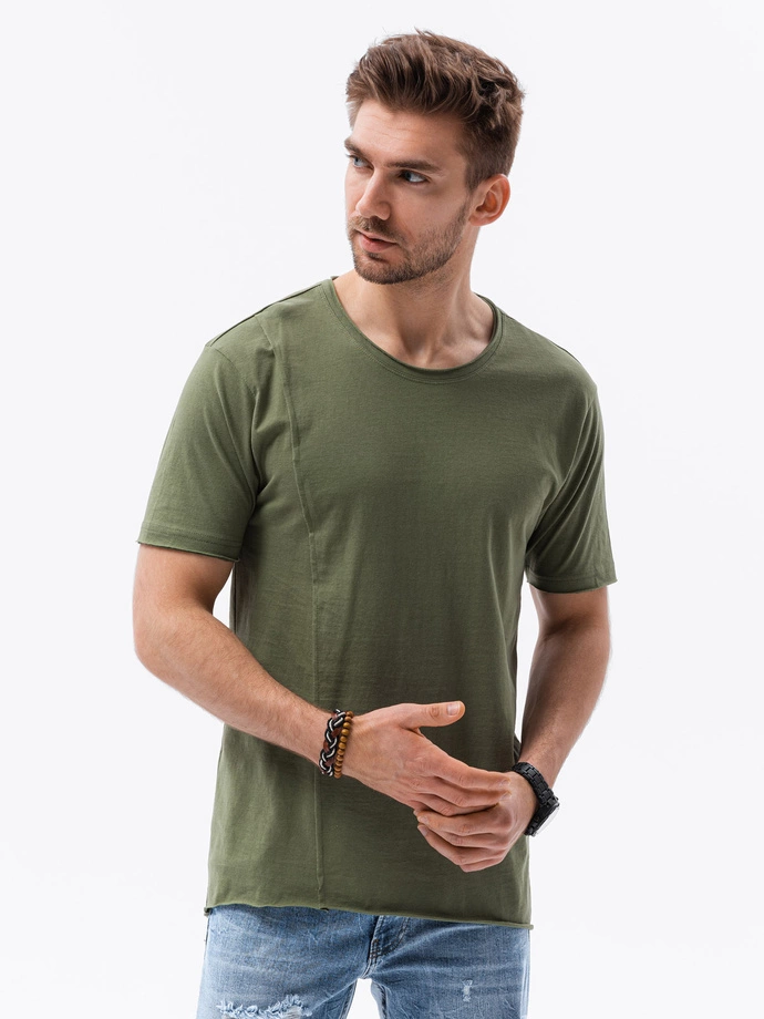 Tricou simplu barbati - kaki S1378