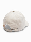 Men's baseball cap with large patch - cream V4 OM-ACCS-0101 
