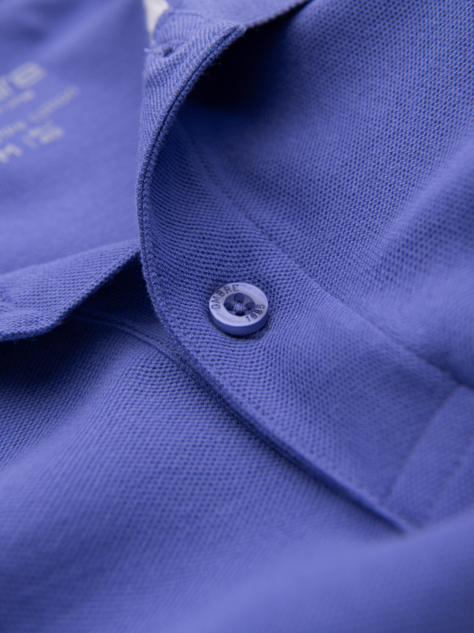 BASIC tricou polo pentru bărbați, tricou piqué monocolor - violet V12 OM-POBS-0100