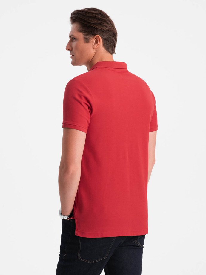 Tricou polo pentru bărbați - roșu închis V14 S1374