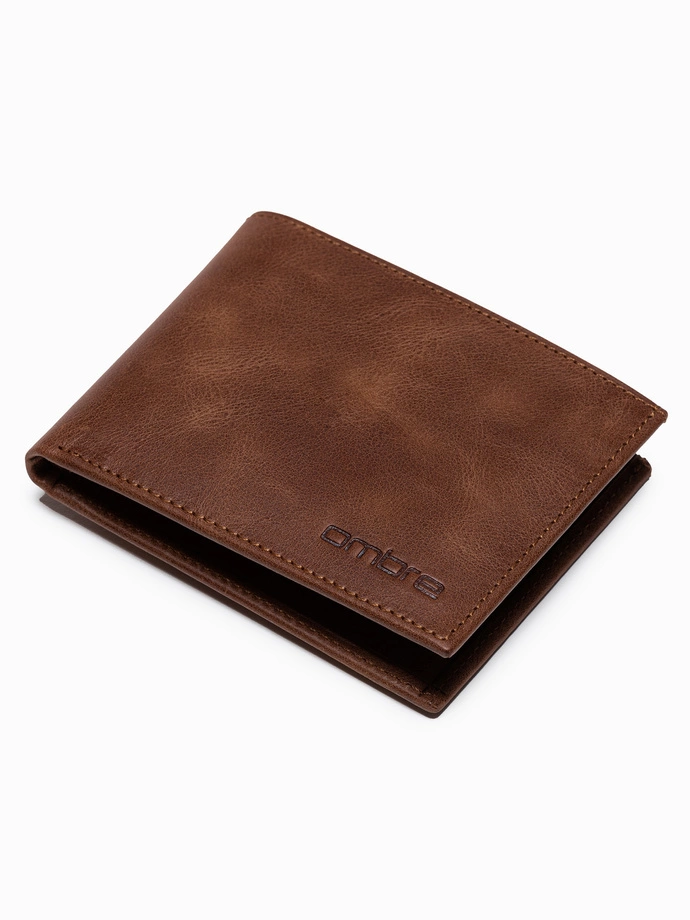 Men's leather wallet - brown A607