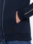 Men's bomber jacket with decorative zips on sleeves AMSTERDAM - navy blue B1367
