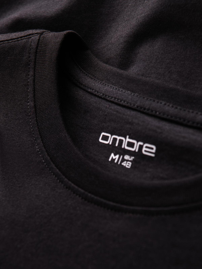Men's cotton t-shirt with double printed logo - black V2 OM-TSPT-0211