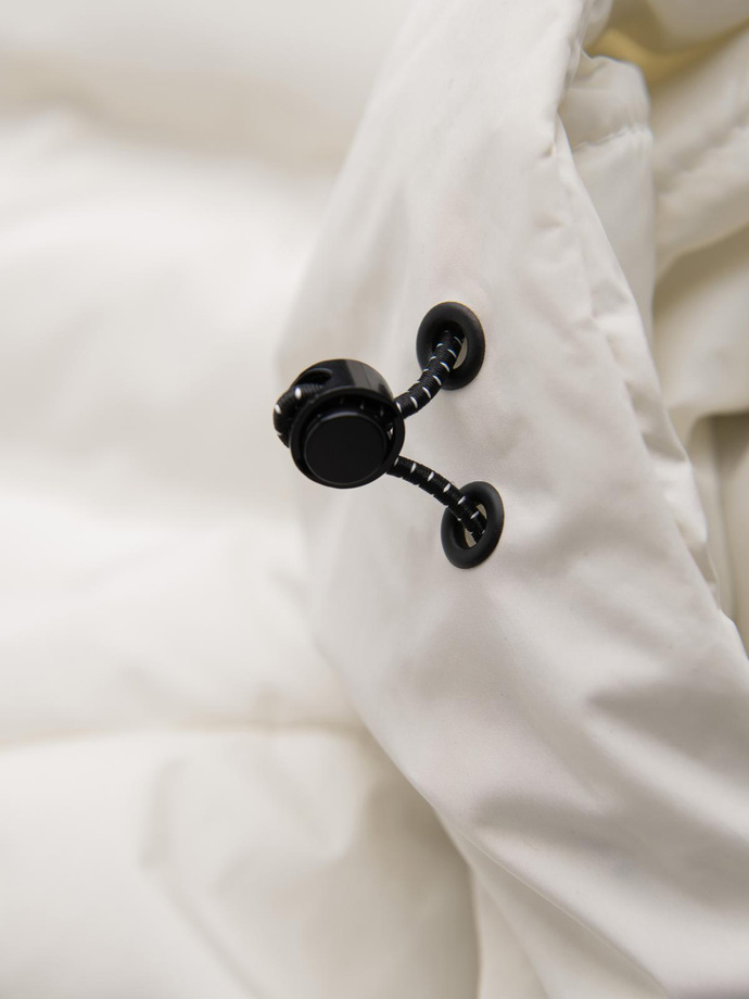 Vyriška žieminė striukė su nuimamu gobtuvu - kreminė V2 OM-JAHP-0150