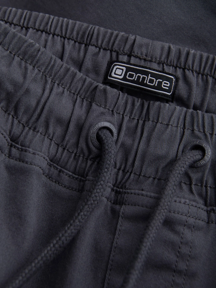 Men's JOGGERS pants with zippered cargo pockets - graphite V3 OM-PAJO-0123