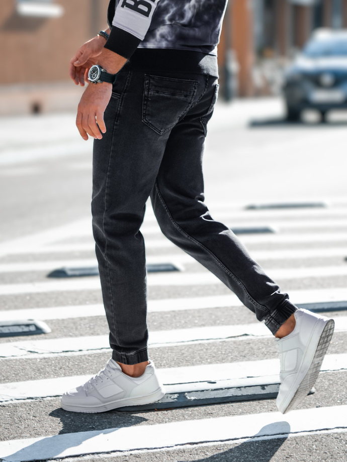 Men's denim jogger pants - black P907