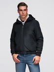 Men's lightweight jacket with mesh lining and hood - black V4 OM-JANP-0149
